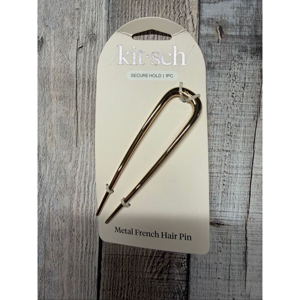 Kitsch Metal French Gold Hair Pin NWT Bun Updo Date Night Cocktail Elegant